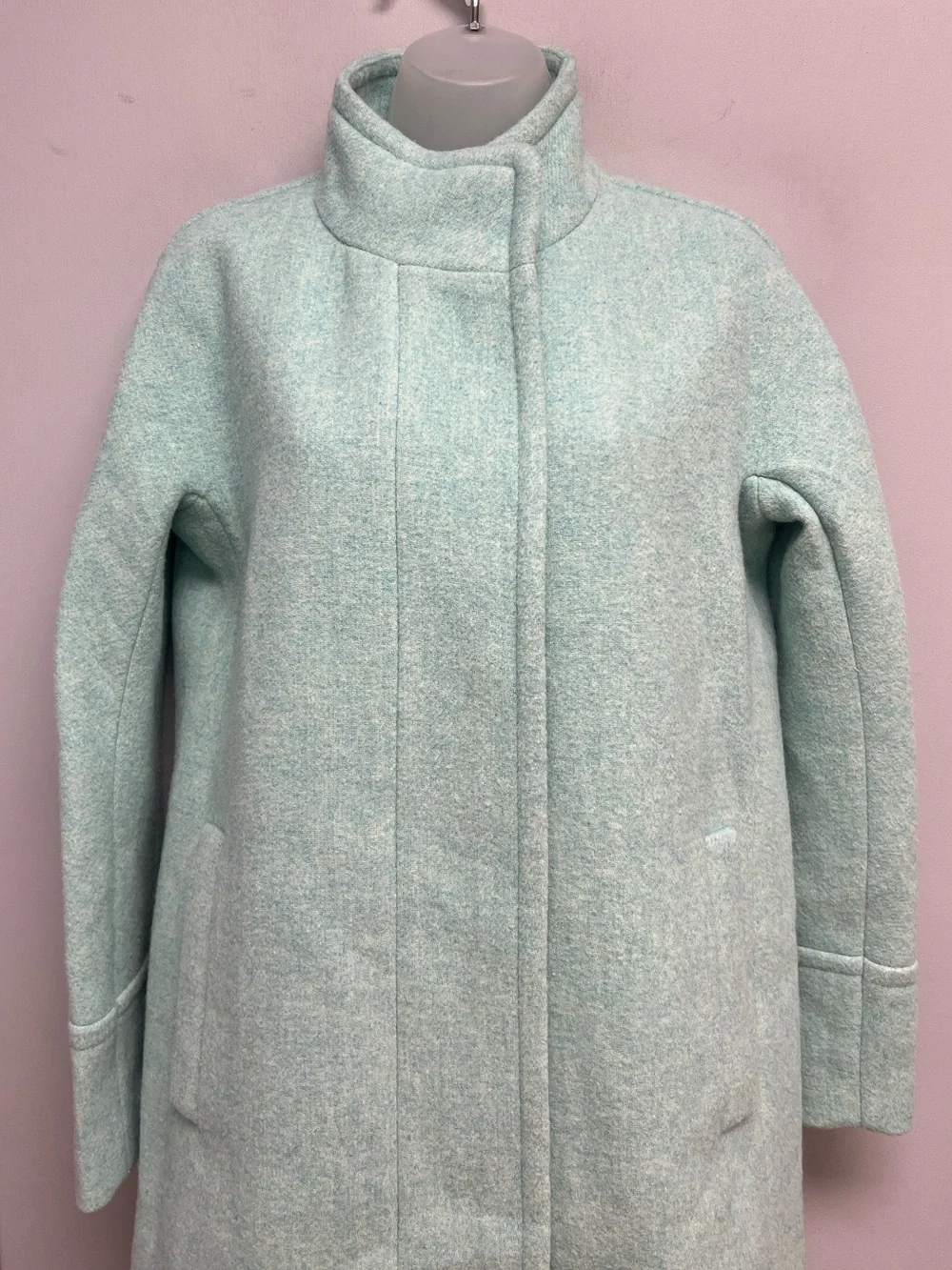J.Crew Re-Imagined Mint Green Cocoon Coat Size 2 NWT - Picture 5 of 16